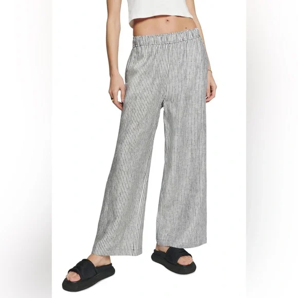 NEW Reformation Ava Stripe Wide Leg Linen Pants - Picture 6 of 9